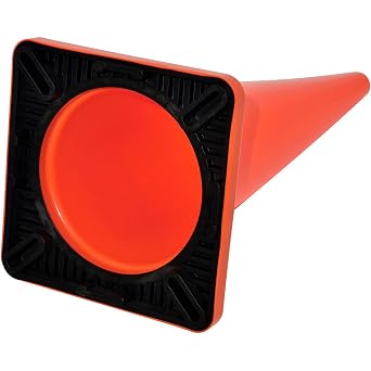 Global Industrial 36H Non-Reflective PVC Traffic Cone, Solid Orange Cone and Base, 10 lbs, for Roads, Warehouses, Garages, Parking Lots, Construction and More
