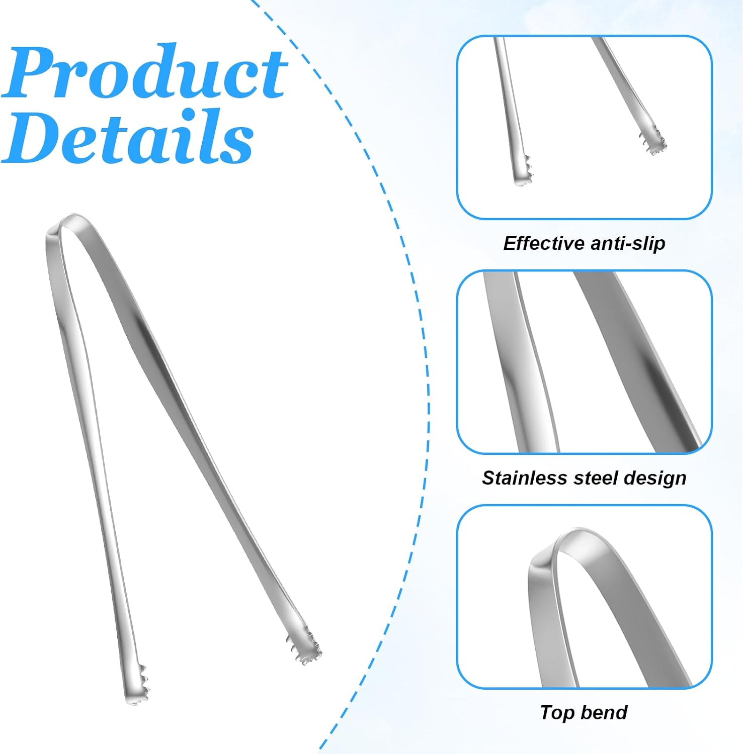 2PCS Egg Chalaza Removal Tool,Stainless Steel Small Ice Tongs,Toothed Design Eggshell Fragment Membrane Remover Tong,Multipurpose Kitchen Tool for Cooking Food Cake Bakers Pastry Chefs thumbnail