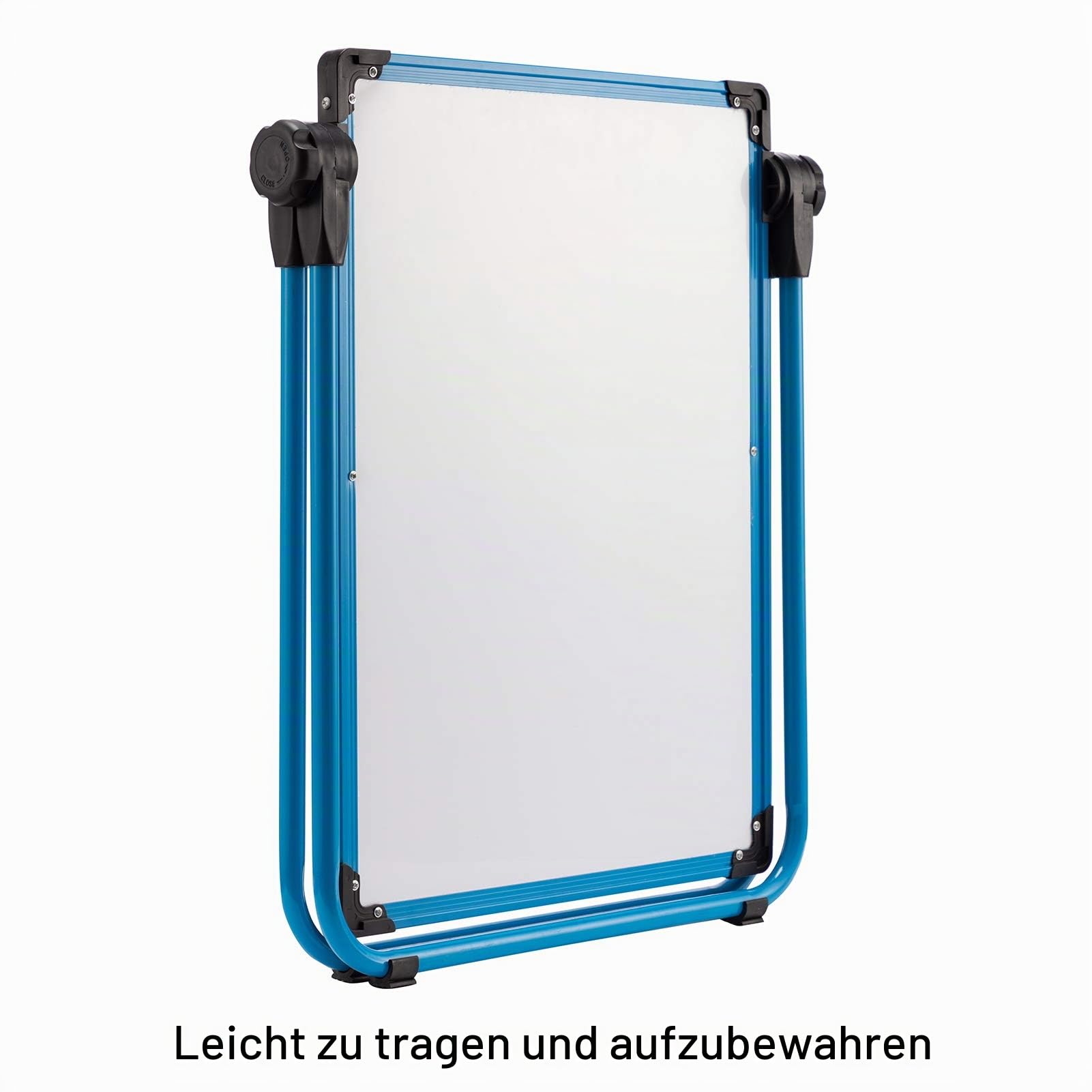 DOEWORKS Kinder Staffelei Magnetische Whiteboard U-Ständer, Doppelseitiges Whiteboard & Kreidetafel Schreibbrett mit Zubehör, Kinder Tafel Höhenverstellbar & 360°Rotation, Blau