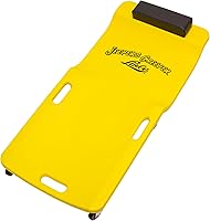 Lisle 93102 Yellow Plastic Creeper - Ergonomic Low Profile Mechanic Creeper, 300 lb Capacity, Durable Urethane Rollers