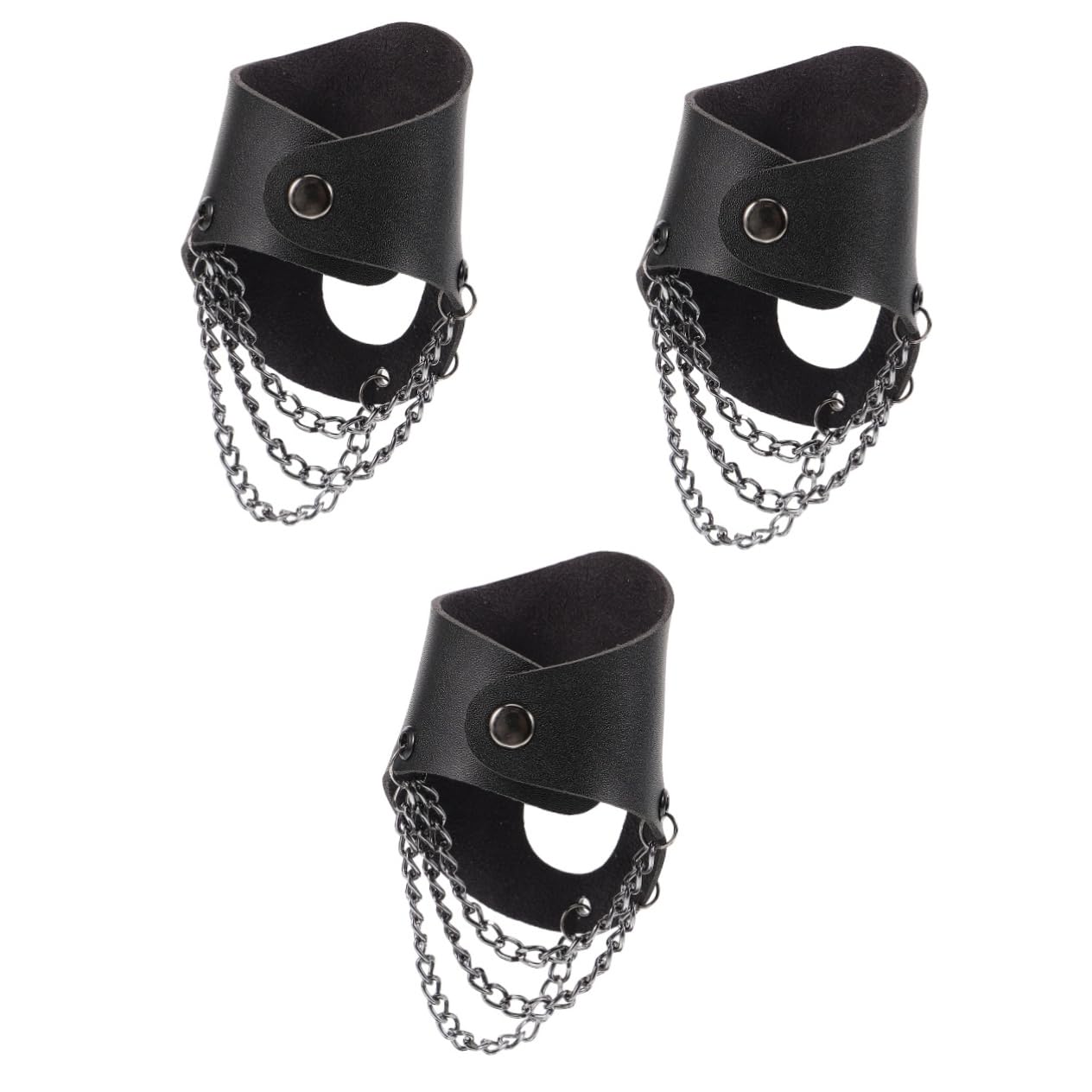 BESPORTBLE 3pcs Men's Women's Fingerless Gloves Fashionable Fishnet Rhinestone Steampunk Leather Gloves