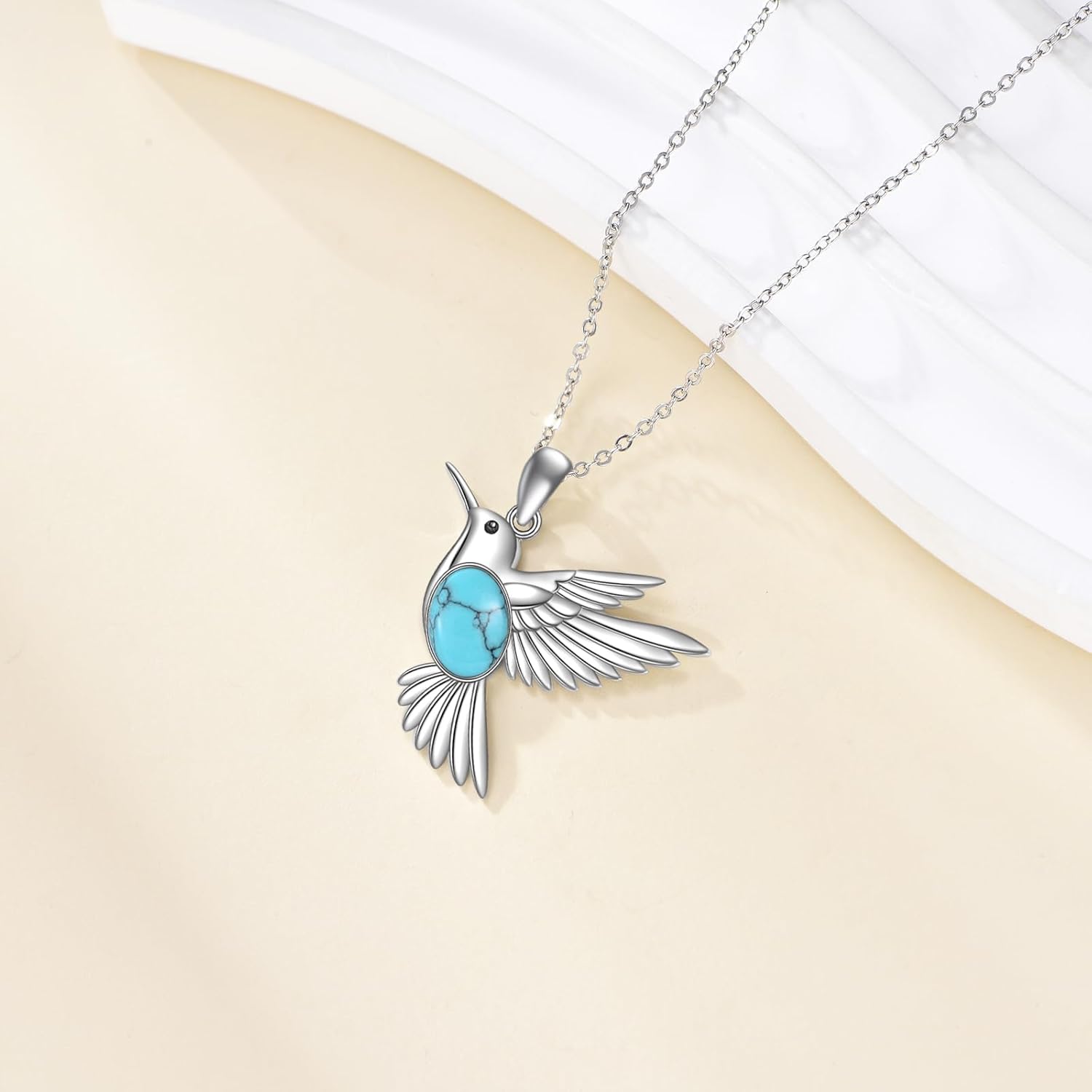 POPLYKE Hummingbird Necklace 925 Sterling Silver Hummingbird Pendant Necklace Jewelry Gift for Women - Image 2