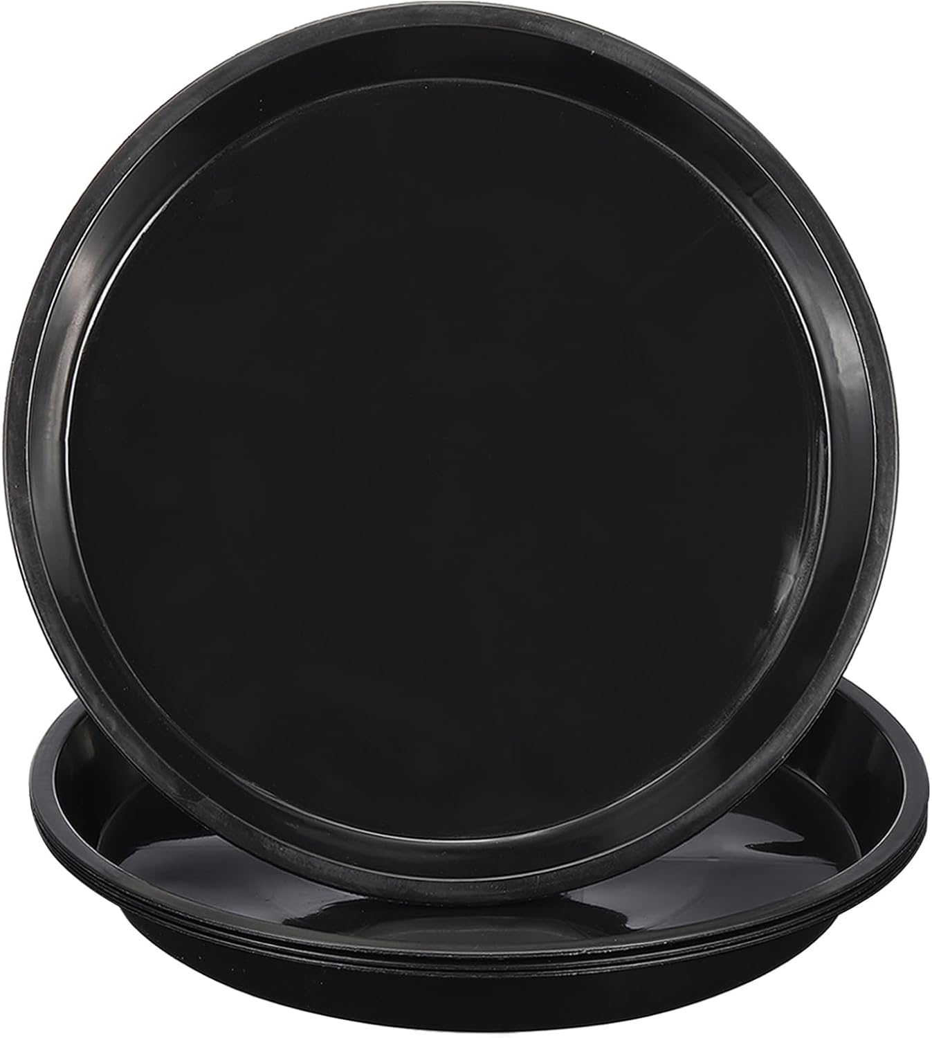 PATIKIL 4 Pack Large Plastic Plant Saucer, 22 Inch Plant Tray for Pots Round Plant Dish Plant Drip Trays Water Tray for Indoors Outdoors Garden, Black