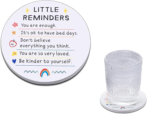 Regalos de salud mental para mujeres y hombres, pequeños recordatorios, posavasos con citas positivas para bebidas, adolescentes, niños, niñas,