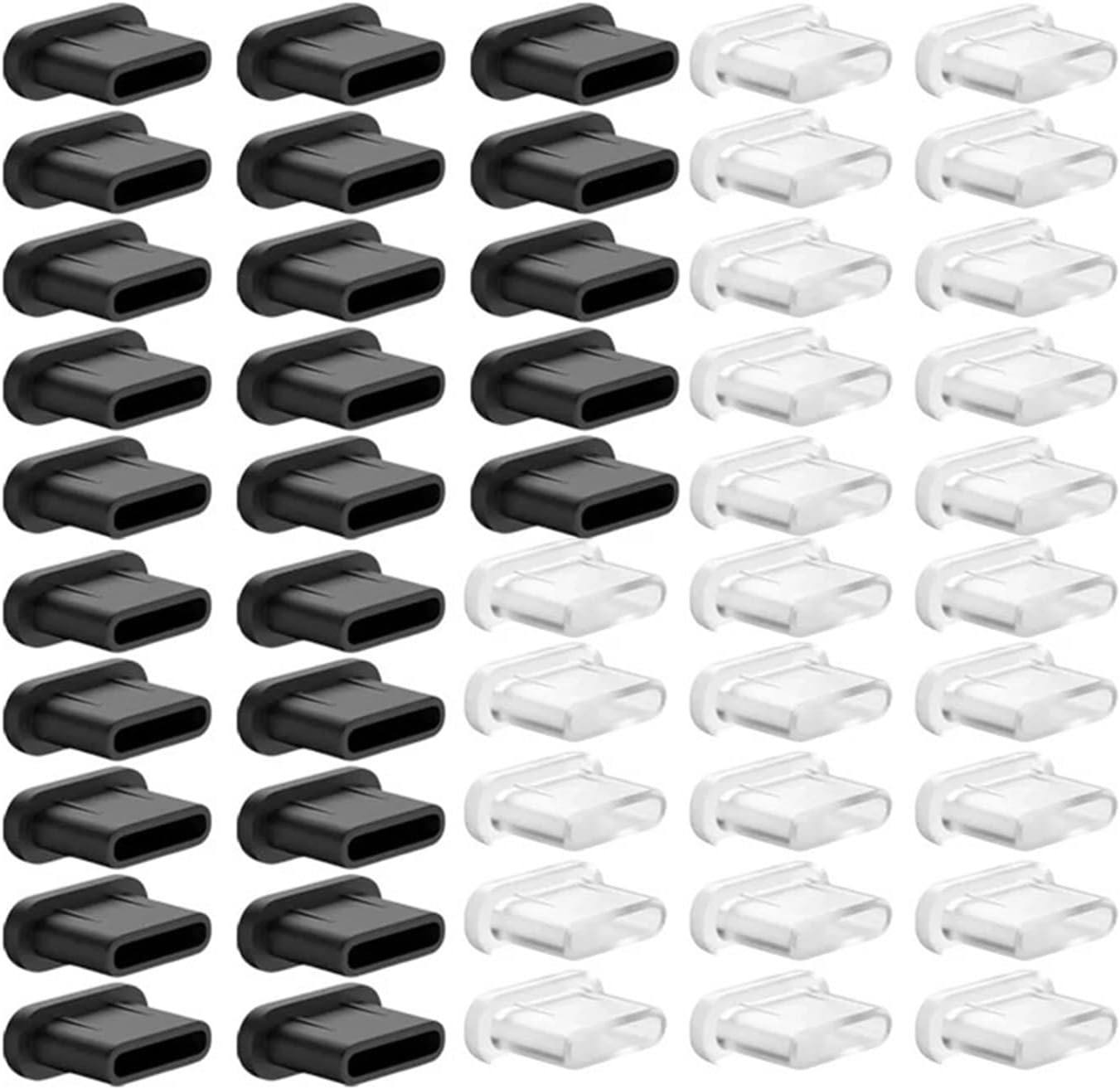 USB C Dust Plug 200Pcs Type C Charging Port Silicone Anti-Dust Stopper Dustplugs(Black)