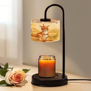 Candle Warmer Lamp with Timer Dimmer, Australia Decorations Happy Birthday Kangaroo Party Hat Desert Lamp Candle Warmer with 4 Bulbs for Jar Candles House Warming Women Gifts for Birthday Home Decor