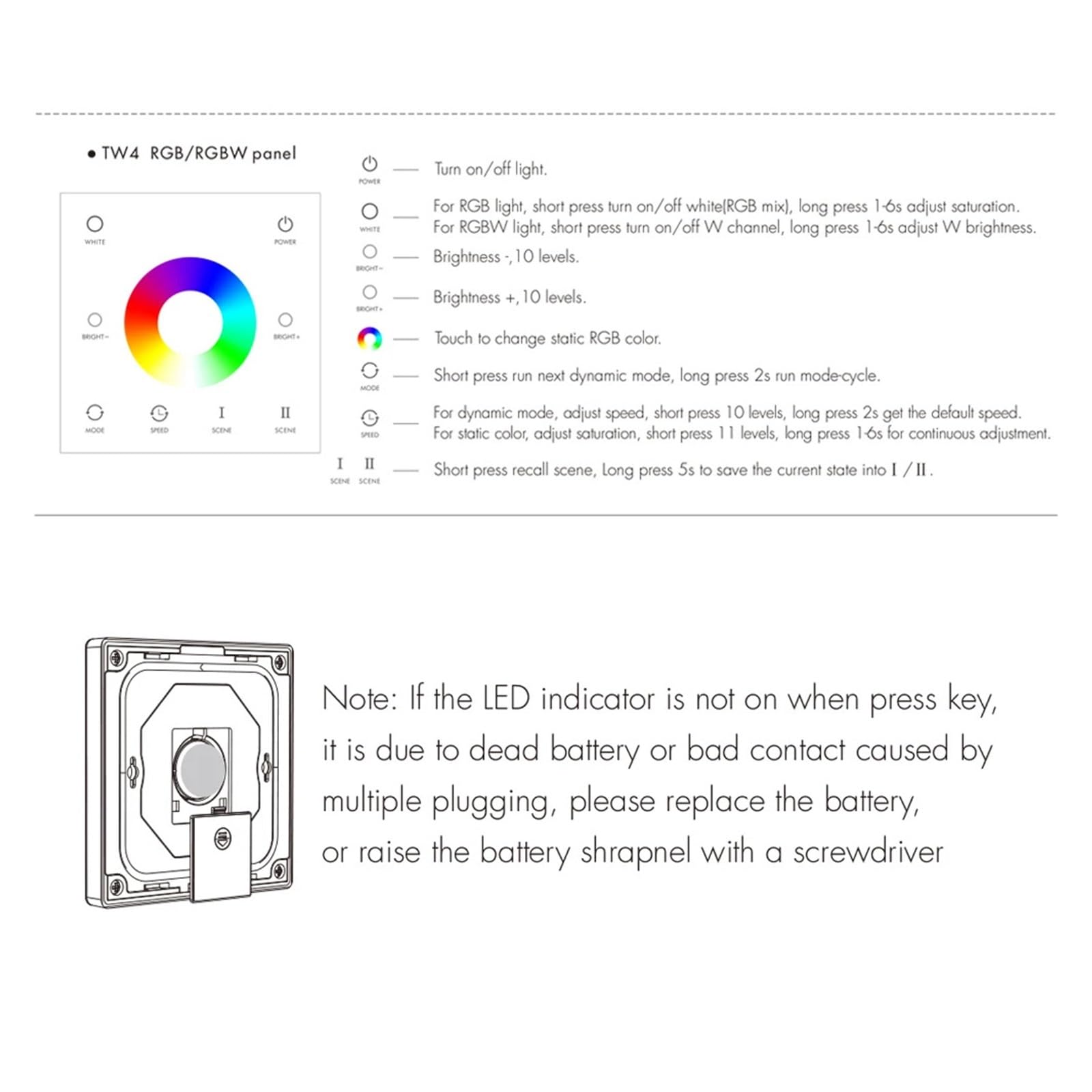 1PCS/1SET Vita Intelligente WiFi RF LED Controller 12V 24V RGB RGBW RGBWW Bar Touch Telecomando App Timer di Controllo Controllo Vocale (Color : TW4 B Remote)