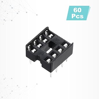 sourcing map 60pcs DIP IC Chip Socket Adapter 8 Pin IC Assortment Kit