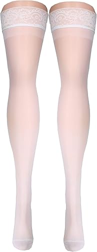 Miniatura 53 de Truform Medias de compresión transparentes, 15-20 mmHg, longitud alta hasta el muslo para mujer, 20 denier, beige, XL