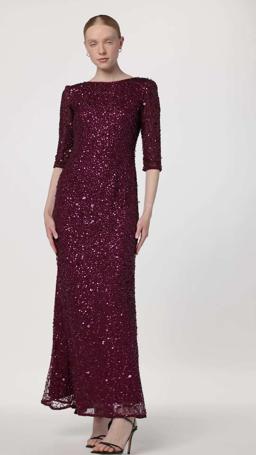 Amazon.com: Adrianna Papell Women's 3/4 Sleeve Beaded Mermaid Gown