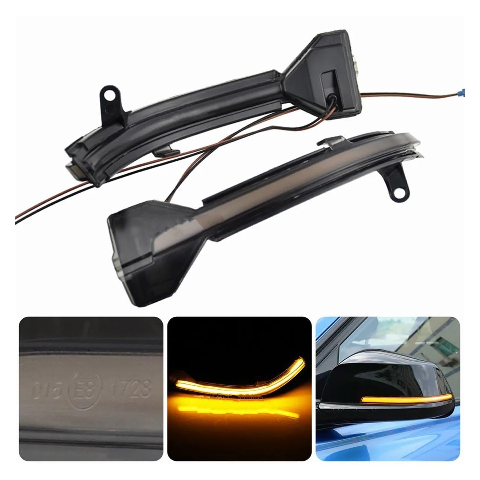 Indicador Intermitente 2 Uds Para 5 6 7 Series F10 F11 F07 F06 F12 F13 F01 Señal De Giro Dinámica LED Espejo Retrovisor Indicador Intermitente Luz De Repetición Luz Giro Señal Coche
