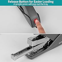 Vista 4 de AFMAT Engrapadora sin esfuerzo para escritorio, engrapadora de escritorio de 50 hojas, engrapadora ergonómica de oficina, grapadora táctil con un