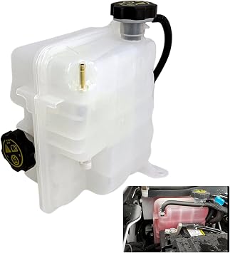84257137 603-009 Engine Coolant Reservoir Tank with Cap, Hose & Sensor, Compatible with 2017-2024 Chevrolet Silverado 3500 4500 5500 6500 HD V8 6.6L | 2017-2019 GMC Sierra 2500 3500 HD V8 6.6L