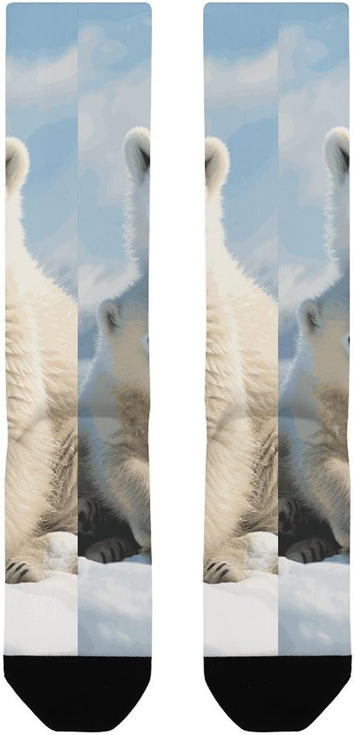 Polar Bear Knee High Soccer Socks Moisture Wicking