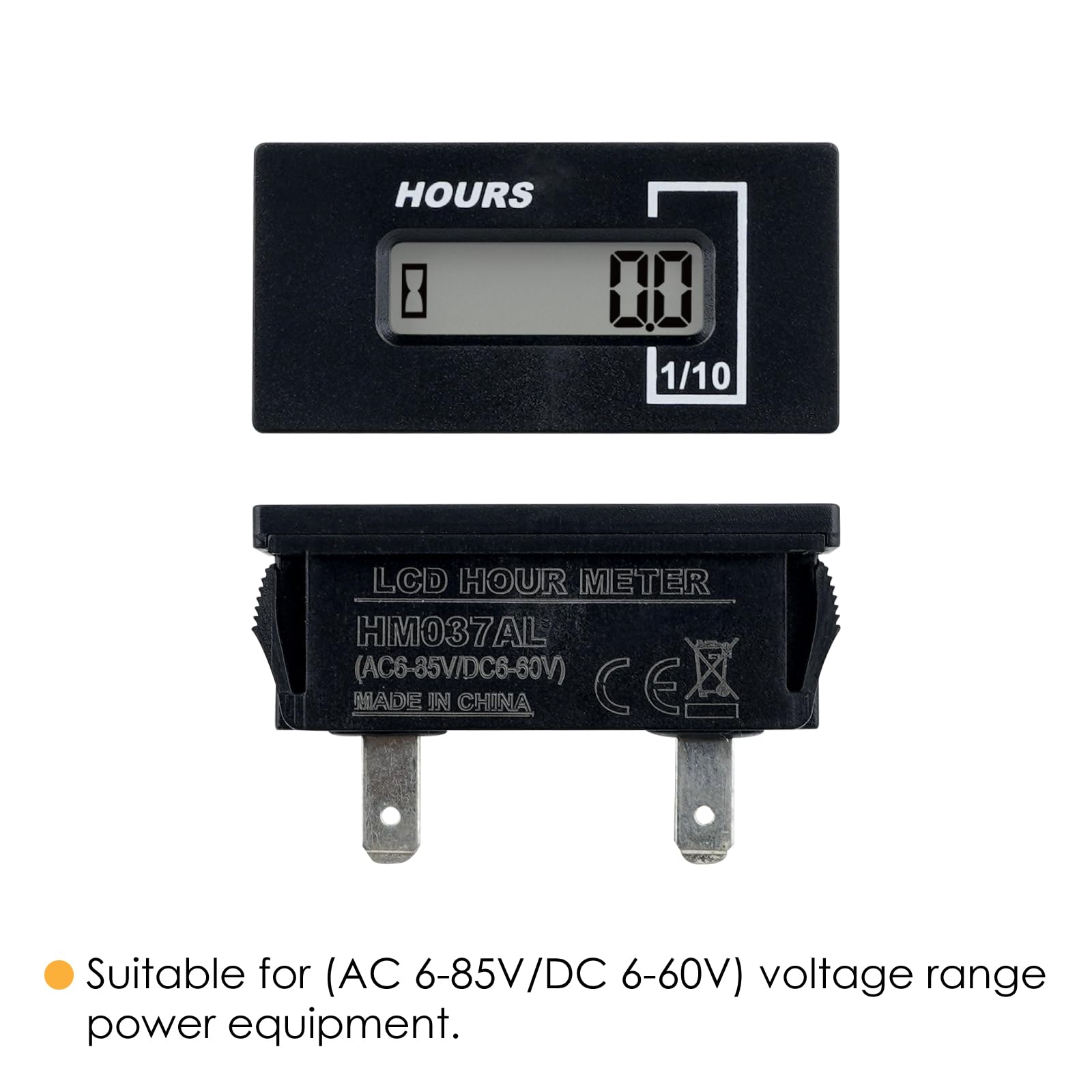 Jayron Contaore (AC 6-85V/DC 6-60V) Snap-in,Impermeabile,per Tosaerba,Generatore Club Car Golf ATV e per la Maggior parte dei Dispositivi a Motore (JR-HM037AL)