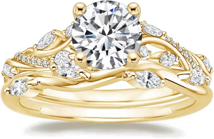 1.5 CT Round Cut Moissanite Diamond Handmade Engagement Ring Sterling Silver Halo Bridal Wedding Rings for Women, Anniversary Vintage Ring Gifts