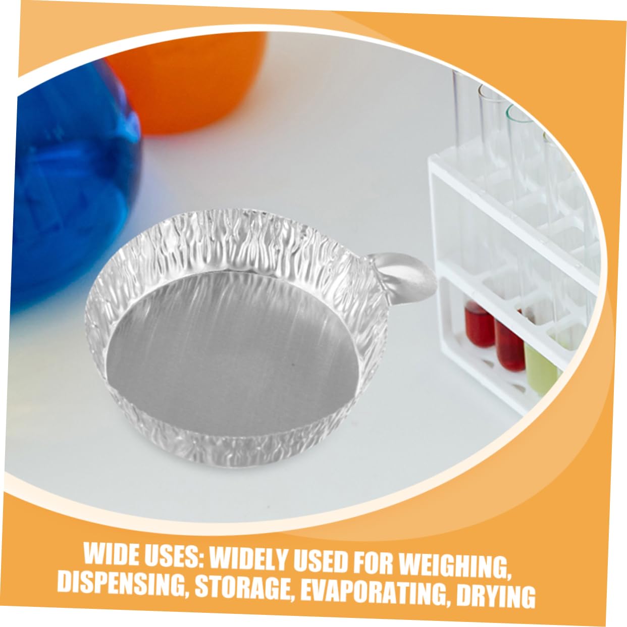 Zerodeko 250pcs Aluminum Foil Weighing Trays Lightweight High Resistant Weighing Pans for Dry Powder and Liquid Measurement for Labs and Home Use