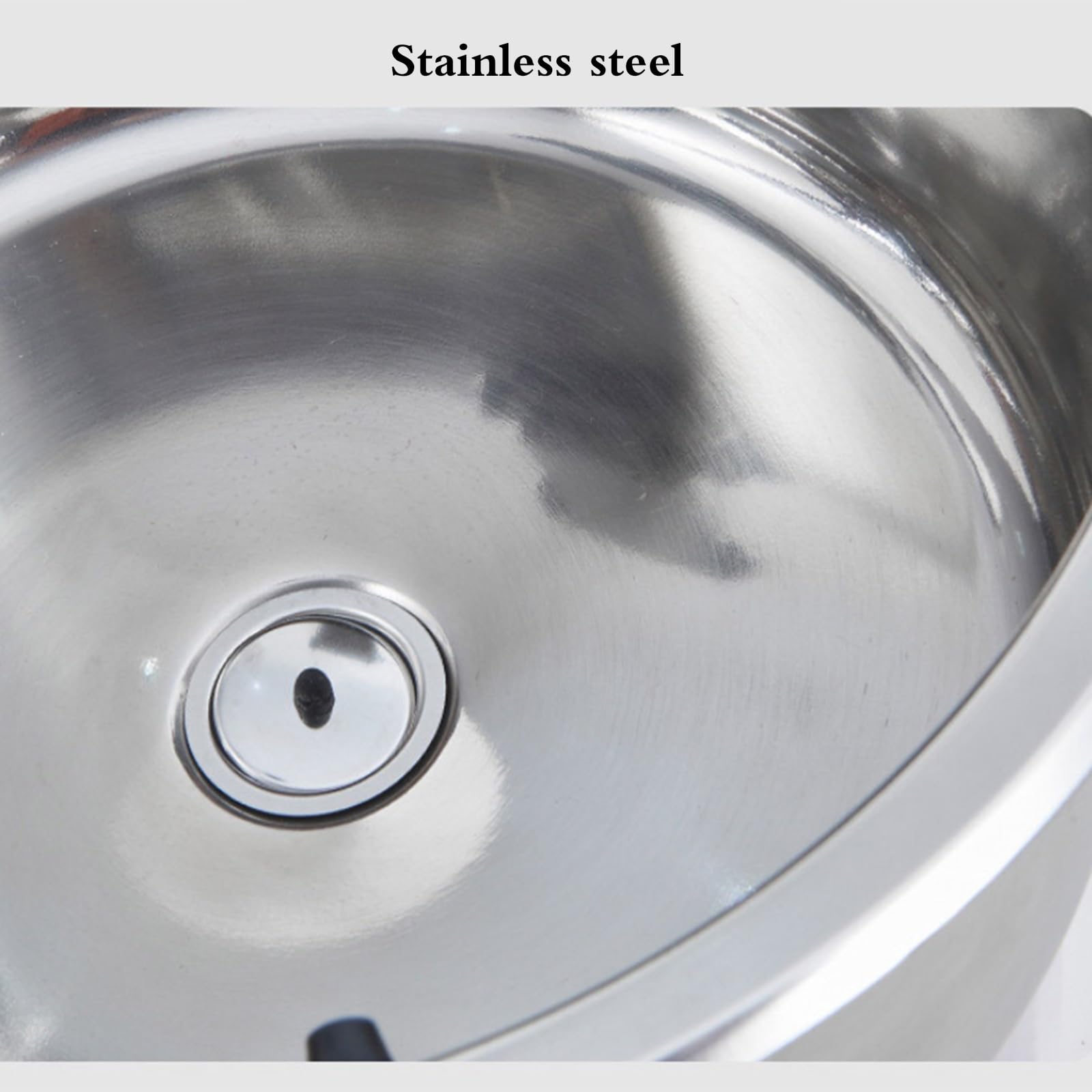 Lavello Da Cucina Pieghevole Con Coperchio Ribaltabile - Lavello Tondo In Acciaio Inox A Vasca Singola Per Camper, Furgone, Camper, Lavamani Con Rubinetto Per Uso Domestico