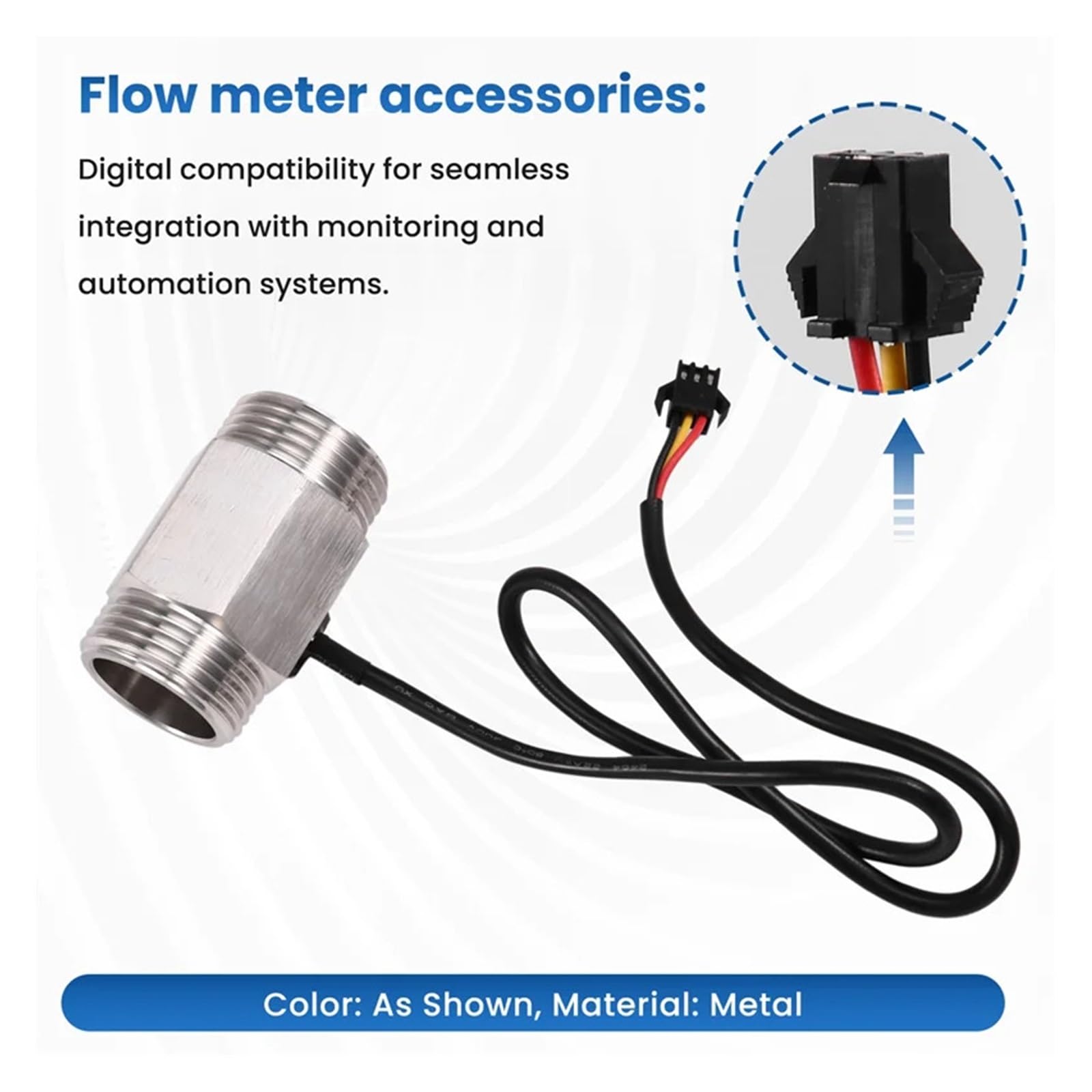 caudalímetro, Medidor de Flujo Agua 1 Pulgada, Sensor caudal fluidos líquidos industriales YF-B10-S for plomería