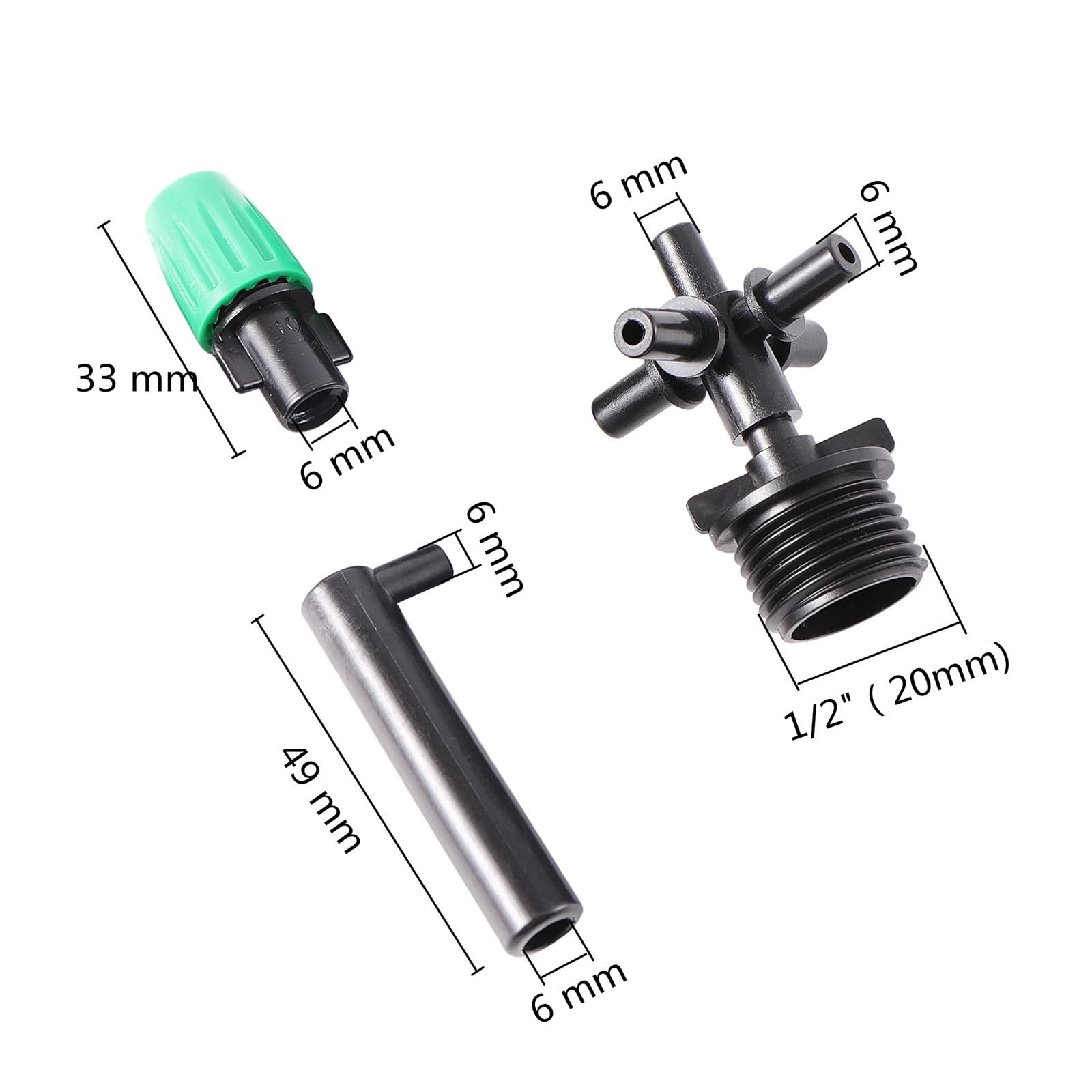 Aspersor Giratorio Ajustable en 360 Grados, 5-Way Atomizing Nozzle 1/2 Inch For Garden Irrigation Cooling Humidifying 1/5/10 Pcs(5Pcs)