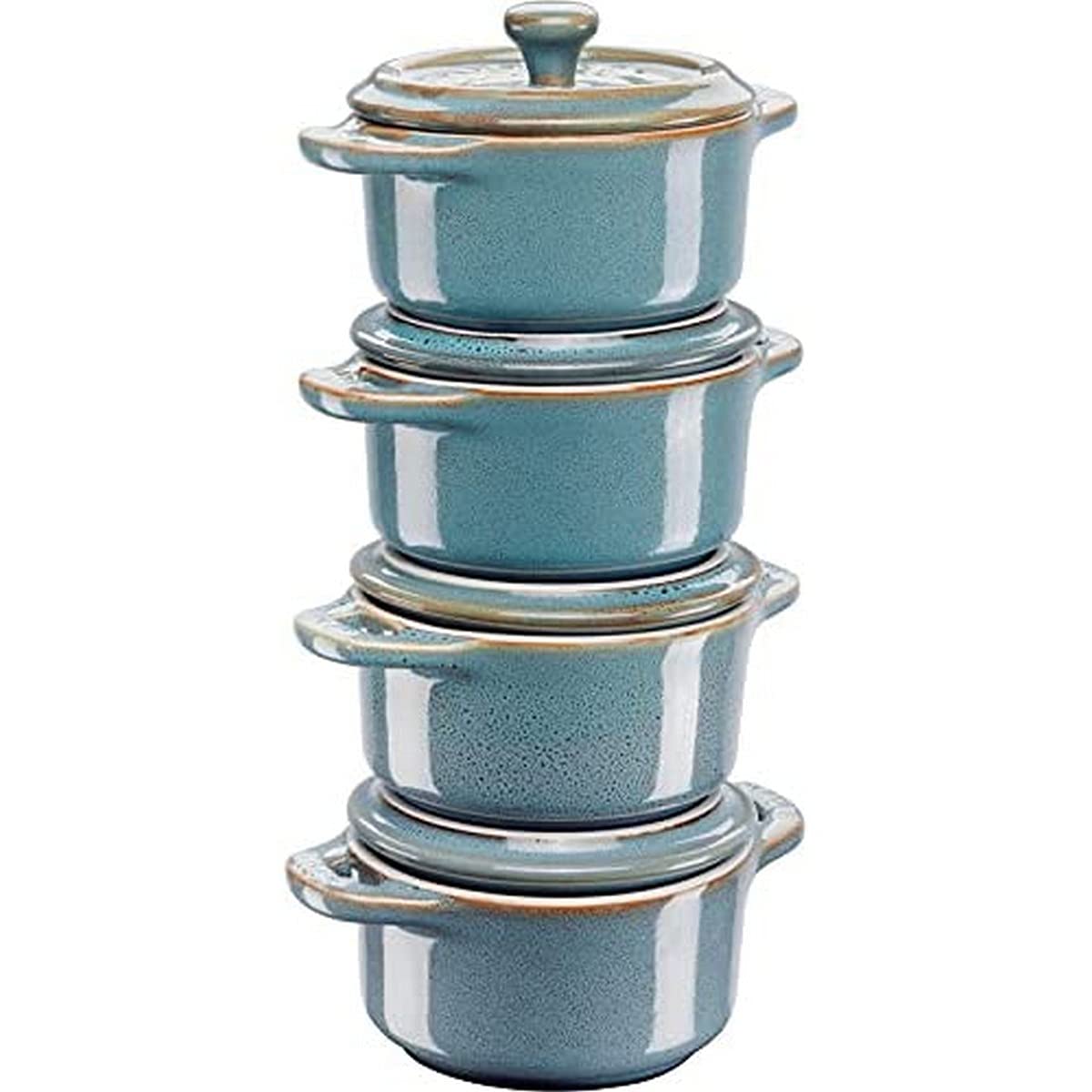 Staub, Mini Cocotte Set, 4'lü, Yuvarlak, Ceramic By Staub