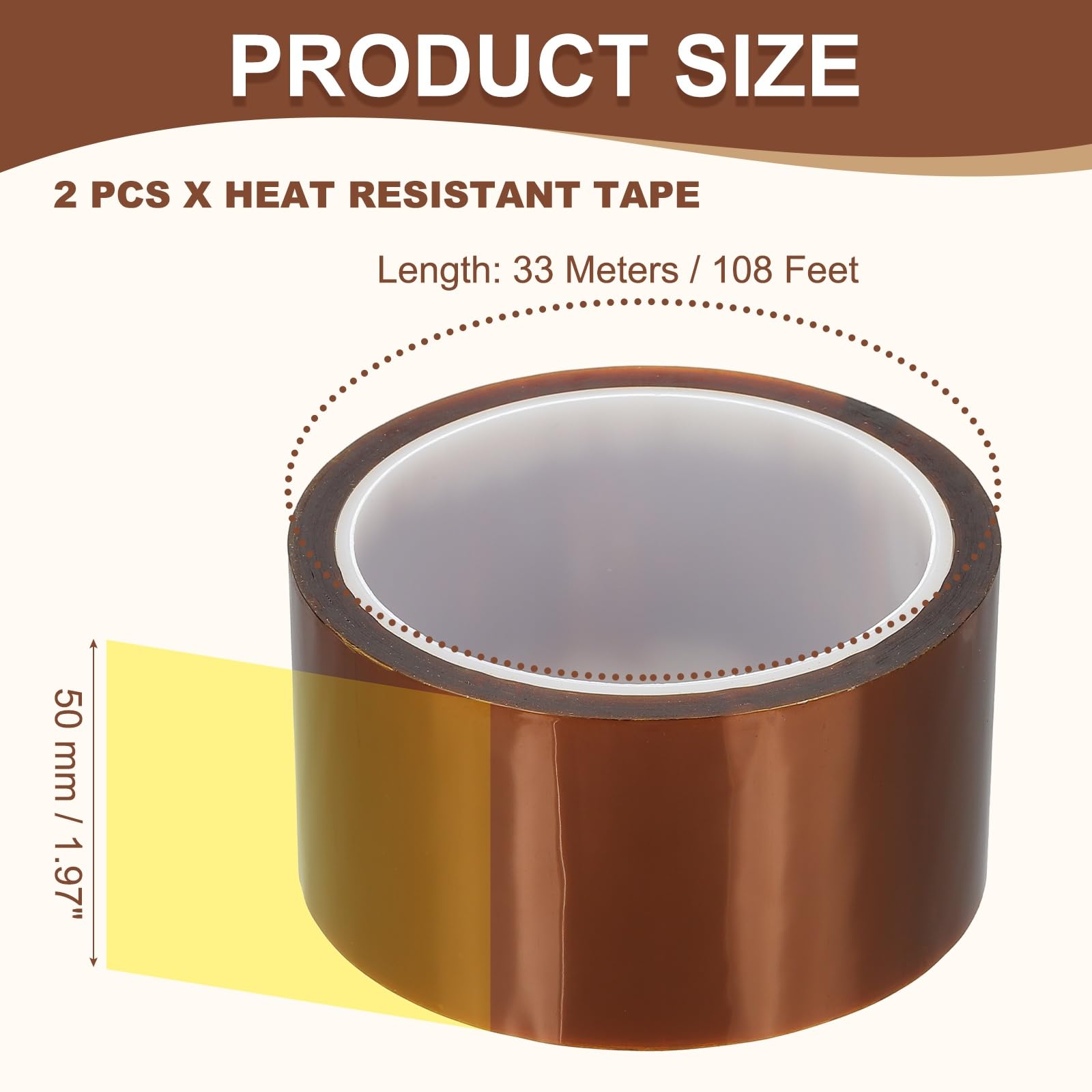PATIKIL PET Heat Tape 50mm x 33m(108ft) - Image 2