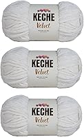 Vista 54 de Hilo de terciopelo Keche para crochet, suave chenilla voluminosa para bebé, manta Amigurumi, 100 gr (121 m) - Blanco