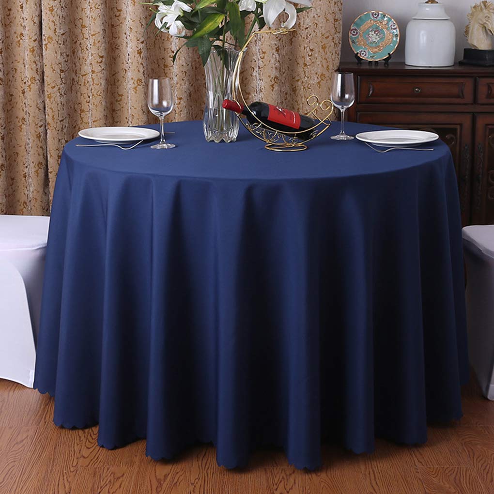 Mantel Redondo para el hogar Falda de Mesa Mantel de Conferencia para Hotel Azul Oscuro 320cm de diámetro