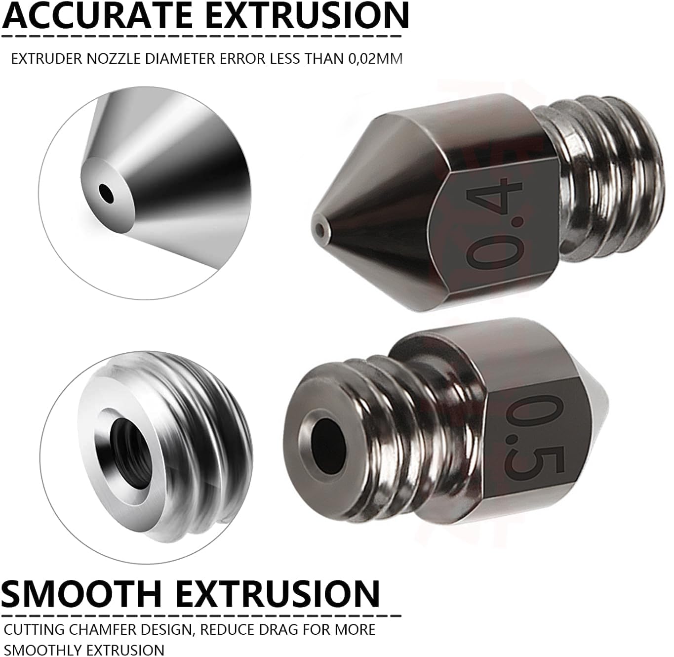 Amazon.co.jp: 3dプリンター ノズル タングステン鋼 0.2mm 0.3mm 0.4mm