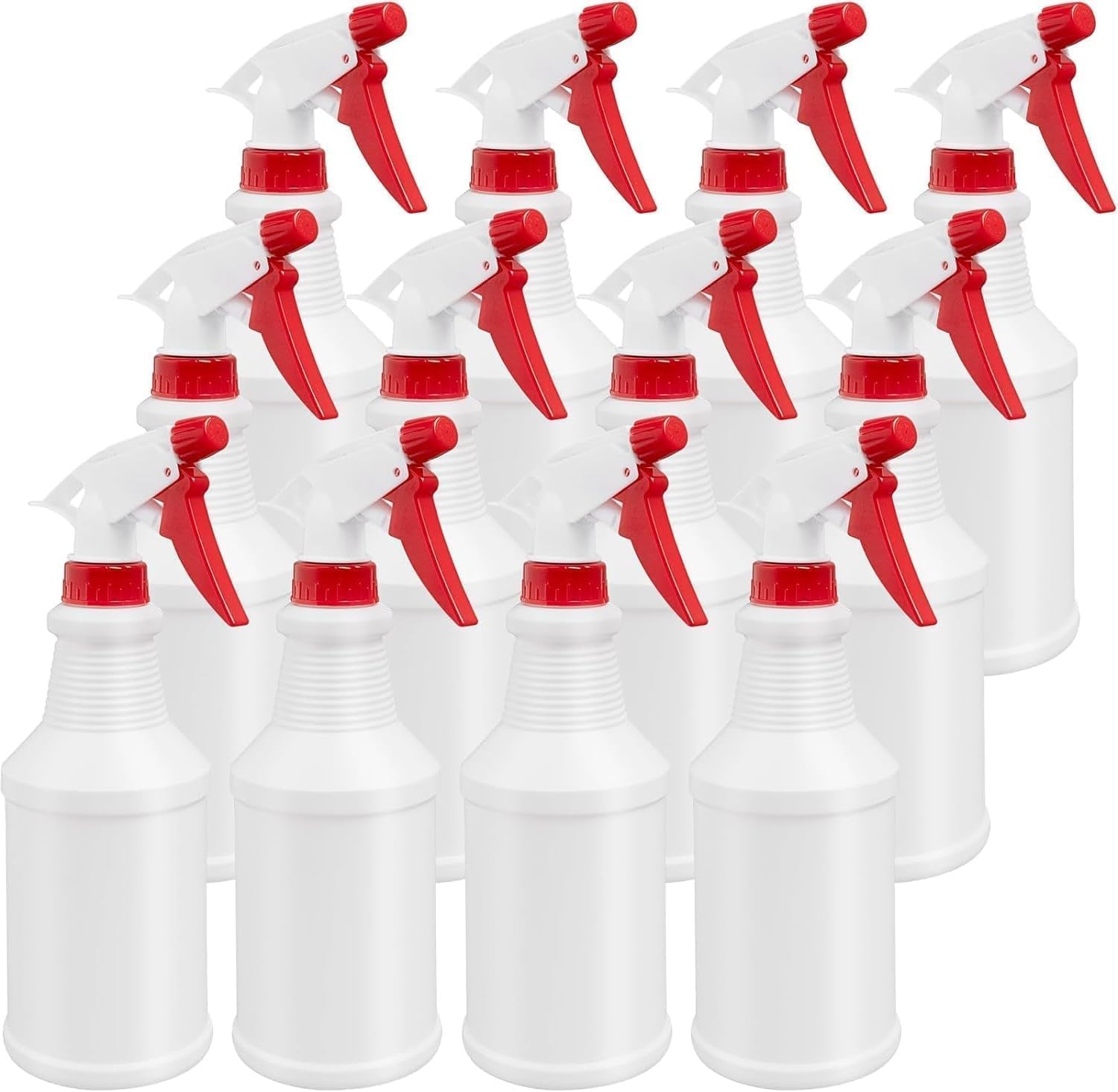 MALLOOM 12 Pièces Bouteilles Spray 500 ml – 16 oz Rechargeables, Vaporisateurs Vide, Atomiseurs Étanches pour Nettoyage, Plantes, Jardinage, Eau de Javel, Coiffure