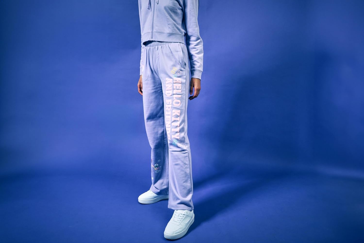 Hello Kitty & Friends Circus Character Art Women's 2-Pack Lavender Long Sleeve Crop Hoodie & Joggers Combo Set - Image 5