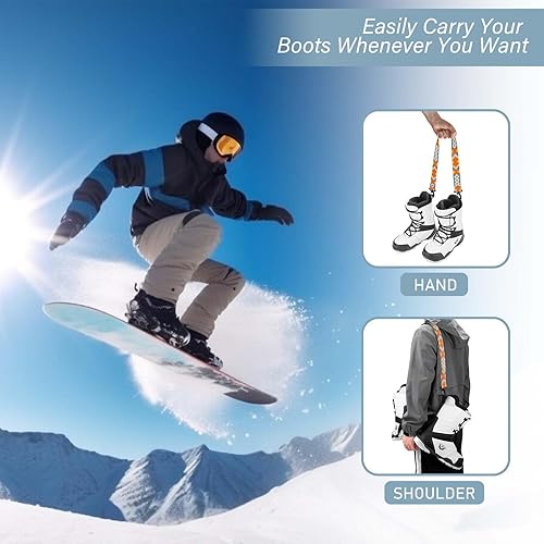 Miniatura 6 de AzReference Correa de transporte para botas de esquí y snowboard, correa de hombro para mujeres y hombres, accesorios de snowboard y esquí