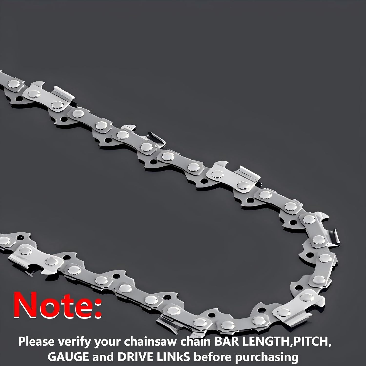 20 Inch Chainsaw Chain .325" Pitch .058" Gauge 76 Drive Links for Supmix 62cc, WEMARS ‎6220G, NEOTEC NCS6200, Oregon 21LPX076G, Stihl 36880050076,Blue Max 53543, 52209, 8901, 8902 and More(3pack)
