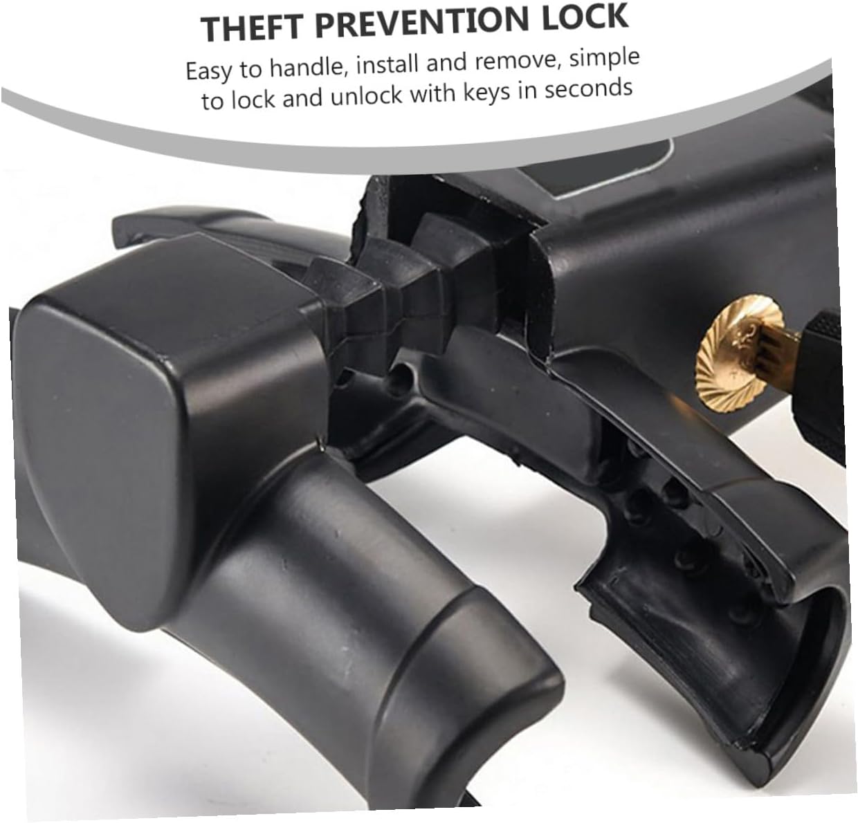 Theft-Proof T-Shaped Steering Wheel Lock for Car and Van with Rocket Cylinder Black Anti-Theft Device Compatible with Small Cars and Suvs Convenient