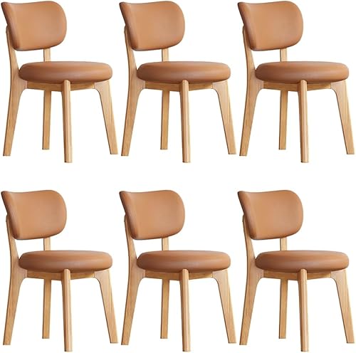 Miniatura 23 de YVYKFZD Juego de sillas de comedor, sillas de cocina sin brazos de madera, silla de comedor con respaldo curvo, silla tapizada de cuero para sala de