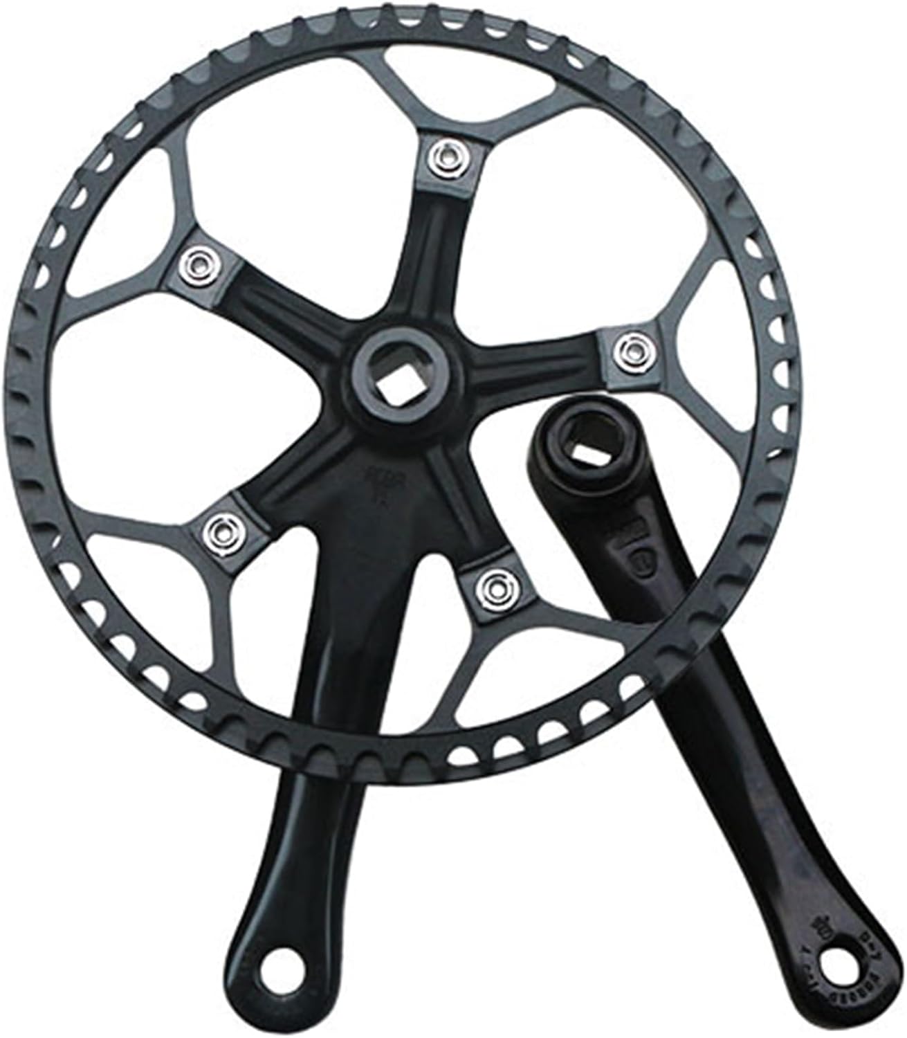 Bike Square Taper Crankset 165mm Folding Road Bike Crankset 130 Single Speed Chainring 45T 47T 53T 56T 58T Aluminium Alloy Ultralight Cranksets Arm