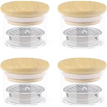 4 Pack Acrylic Nail Brush Cleaner Dappen Dish with Lid, Mesh Layered Nail Art Brush Monomer Liquid Wash Cup Glass Removal Jar for Sequins Glitter Powder, 1.5in High