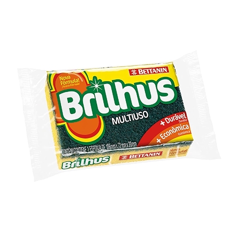 Brilhus - Esponja Multiuso, Embalagem Unitária, Bettanin Brilhus - Esponja Multiuso, Embalagem Unitária, Bettanin