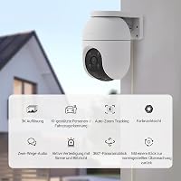 EZVIZ C8c 3K Kültéri WiFi Kamera 5MP Felbontással - 350° Forgatható Biztonsági Kamera Személy/Jármű Érzékeléssel, Színes Éjjellátással és Ké 9