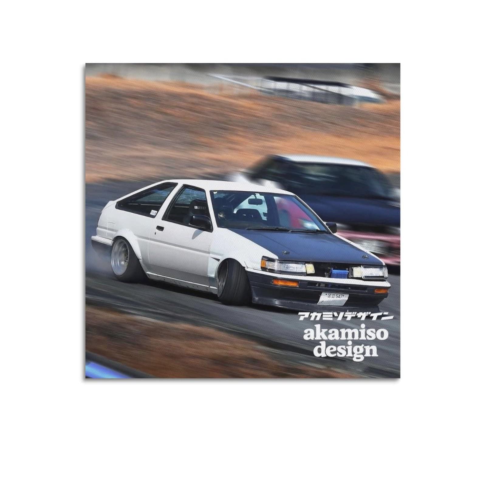 Este Jdm Sports Car Poster Ae86 Drift Racing Car Poster Decorative Painting Canvas Wall Posters And Art Picture Print Modern Family Bedroom Decor Posters 12X12inch(30X30cm)