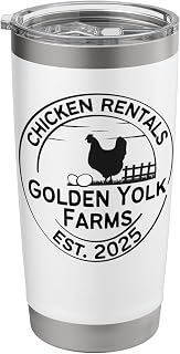 Funny Chicken Rental Farm Fresh Eggs Rentals, Golden Yolk Stainless Steel Insulated Tumbler