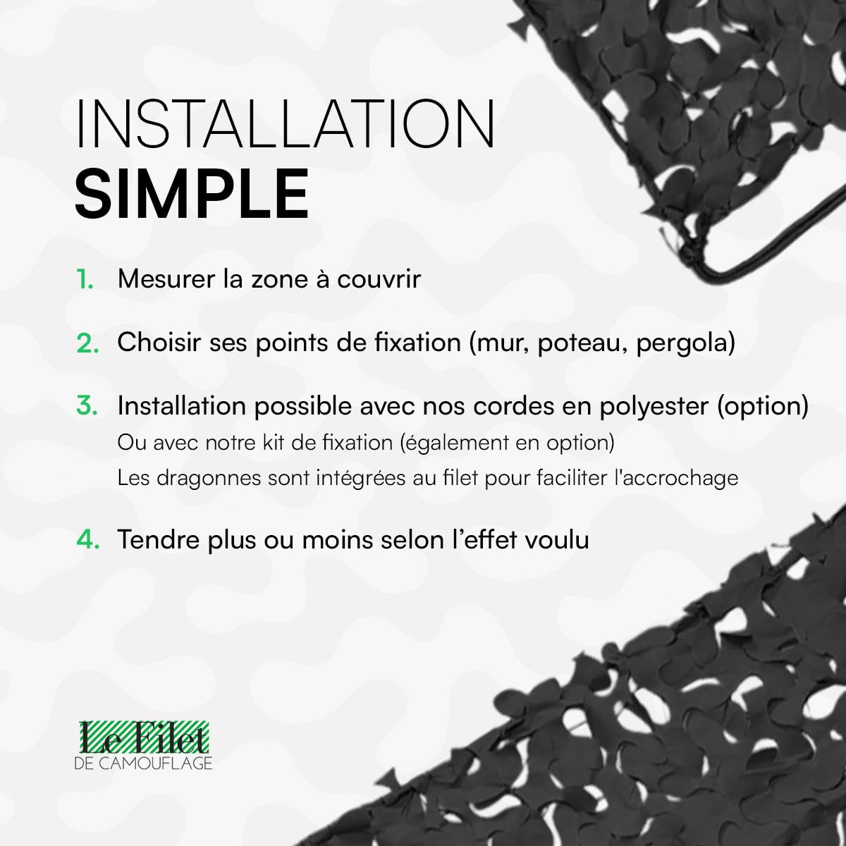 Rete mimetica militare rinforzata nera | di alta qualità | protezione solare e vela di ombreggiatura anti-UV terrazza Pergola giardino caccia softair tenda decorativa resistente durevole 3 x 4 3 x 5