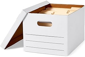 AmazonBasics Storage Boxes With Lid and Handles For Legal/Letter Size