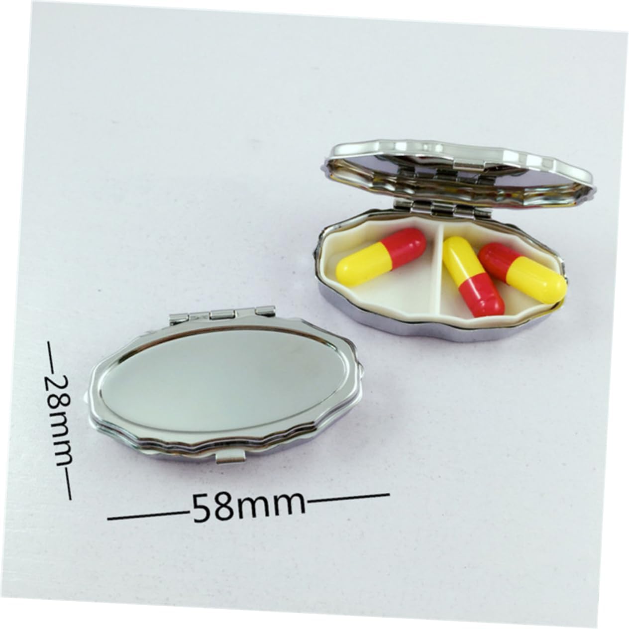 ORFOFE Metal Pill Organizer Travel Accessory Case for Medicine Pill Container Holder Organizer Fashion Pattern Stainless Iron Compact image 2