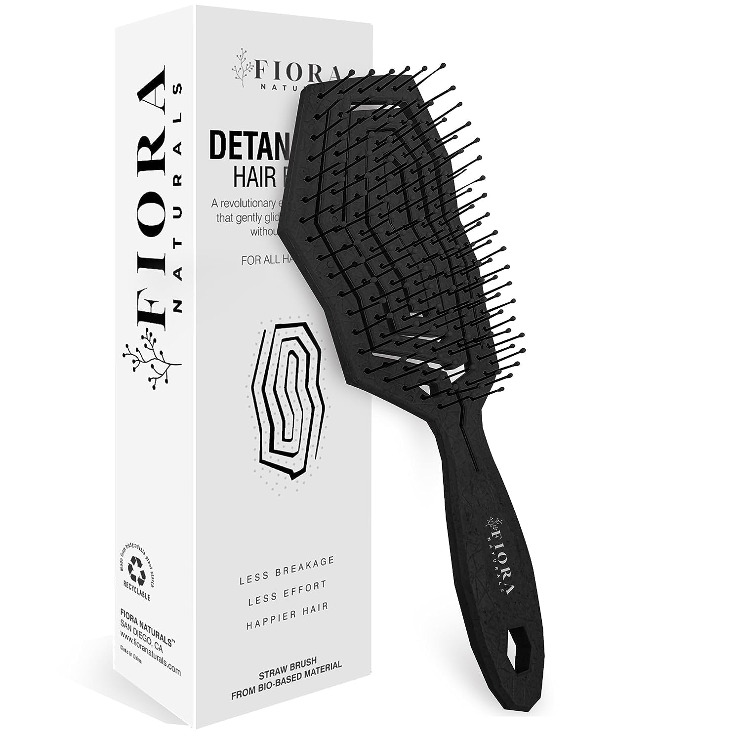 Fiora Naturals Hair Detangling Brush for Women - Gentle Detangler