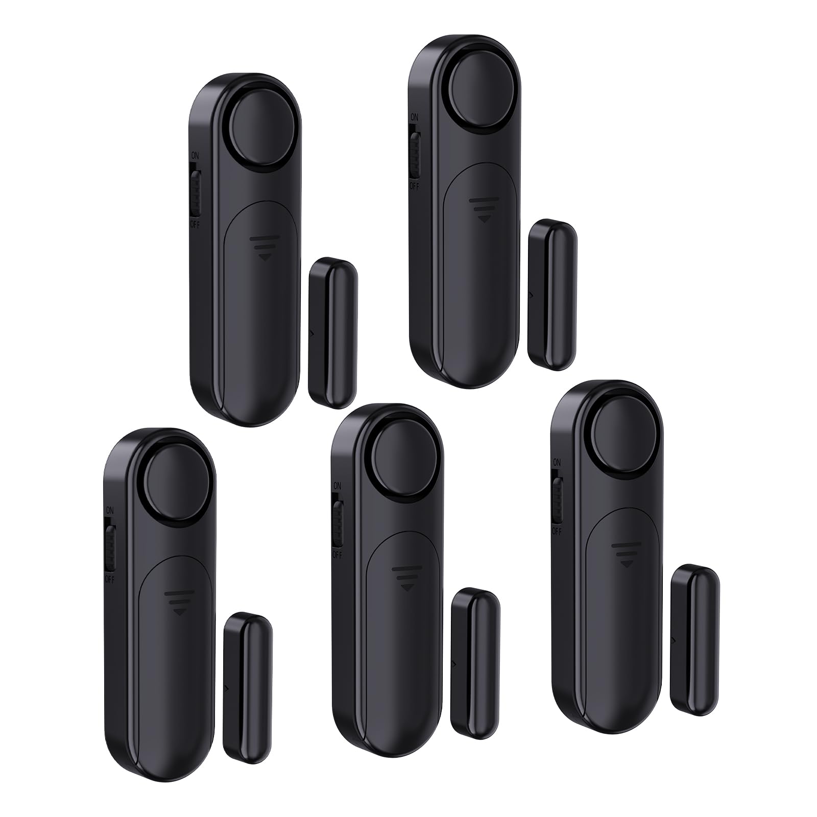 5-Pack Window Alarms for Home Security, 120dB Door and Window Open Sensor Chime for Kid Safety, Pool Safety, Sliding Door, DIY Protection, Easy Installation,Ideal for Home,Garage,Apartment,Black