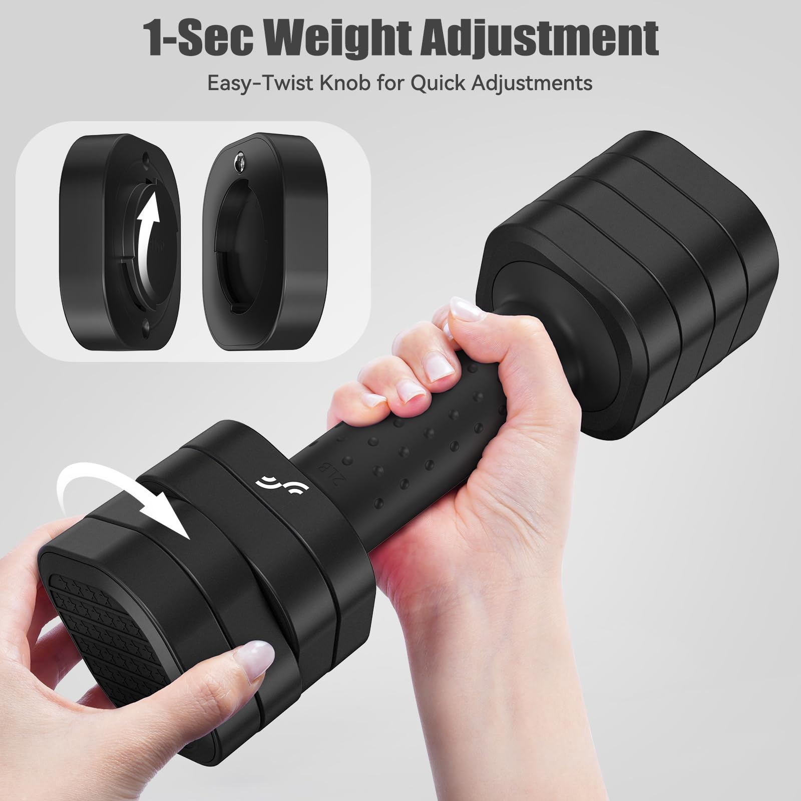 Sportneer Verstellbare Hanteln Frauen Set – Kurzhanteln 2er Set (0,9–2,3 kg pro Hantel), 4-in-1 Hanteln Set mit rutschfestem TPU-Griff,Dumbbell Set für Home Gym, Fitness & Krafttraining
