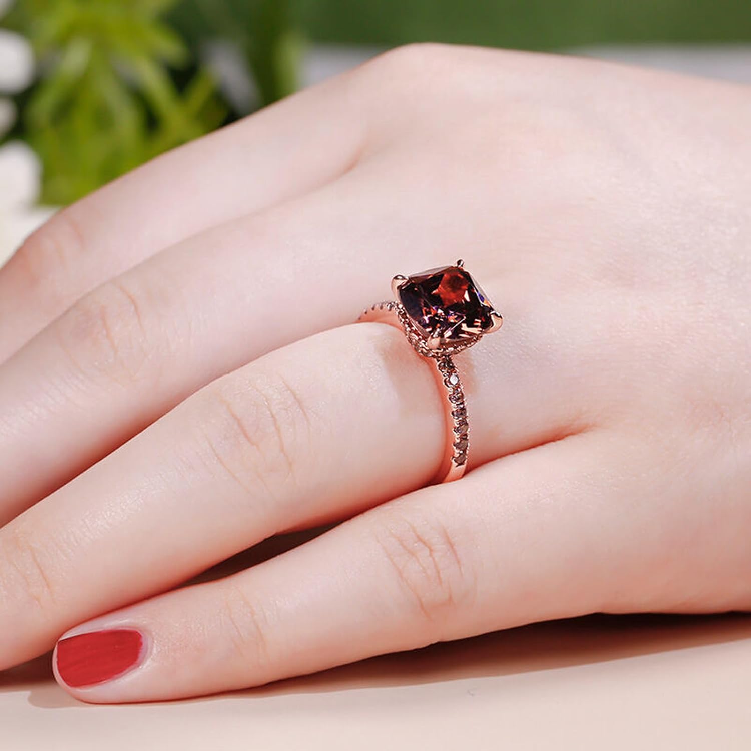 Jeulia 4.8ct Moissanite Rings for Women, D Color VVS1 Clarity Brilliant Princess Cut Solitaire Engagement Ring S925 Sterling Silver 4 Prong Wedding Ring Diamond Bridal Set with Jewelry Gift Box