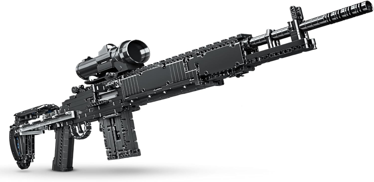 Product image of 1:1 MK14 Building Blocks Gun Sets - 1468 PCS Model Guns Collection Toy Building Bricks Sniper Set Shootable - Simulation Militarily Toy Lovers for Kids and Adults Gift