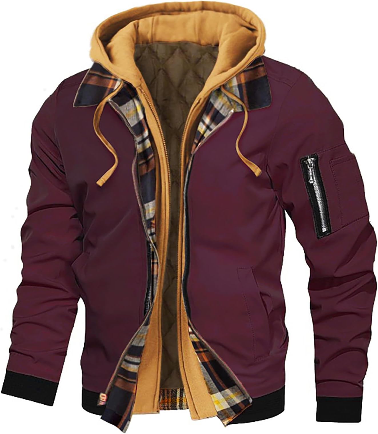 VIOEGIBMen's Hoodie Fleece Jacket Long Sleeve Casual Zipper Hooded Jackets Winter Warm Jacket Coats